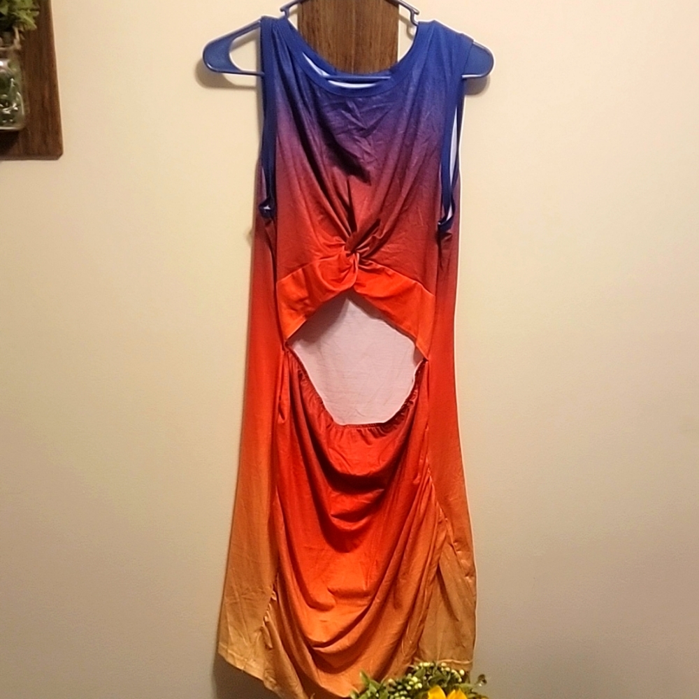 Rainbow 🌈 Ombre Cut-Out Dress Size XL